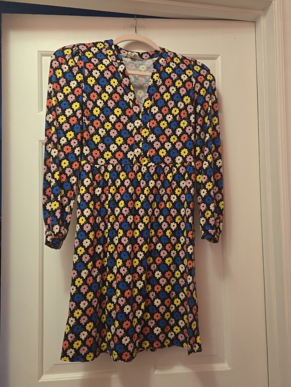 Boden Naomi Multi-Color Floral Long-Sleeve Dress